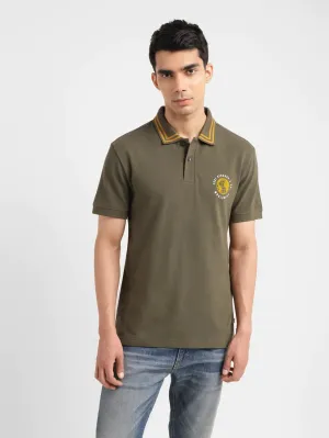 Men's Solid Slim Fit Polo T-shirt Versatile Style Tagless Neck Label