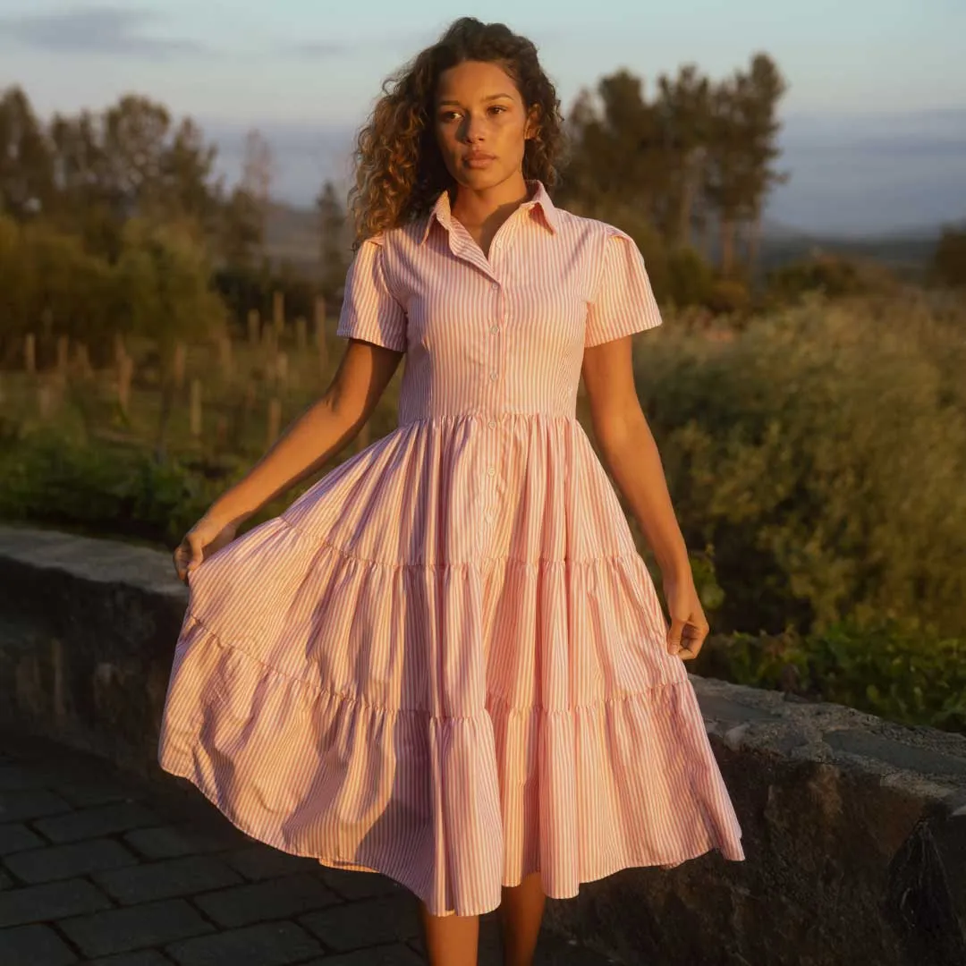 Arroyo Dress, Pink Stripe yoga mode
