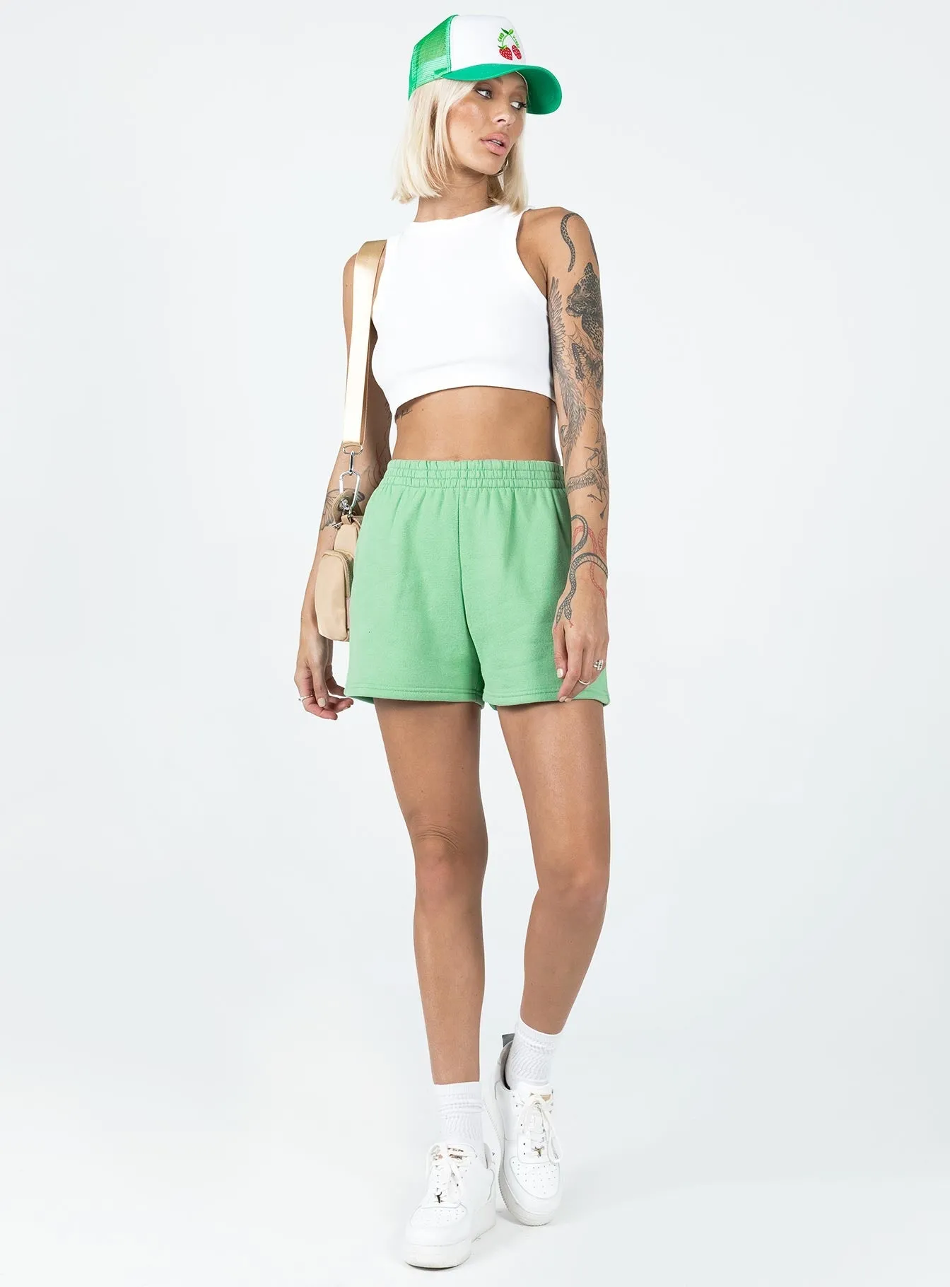 Queen Glow Barclay Track Shorts Green