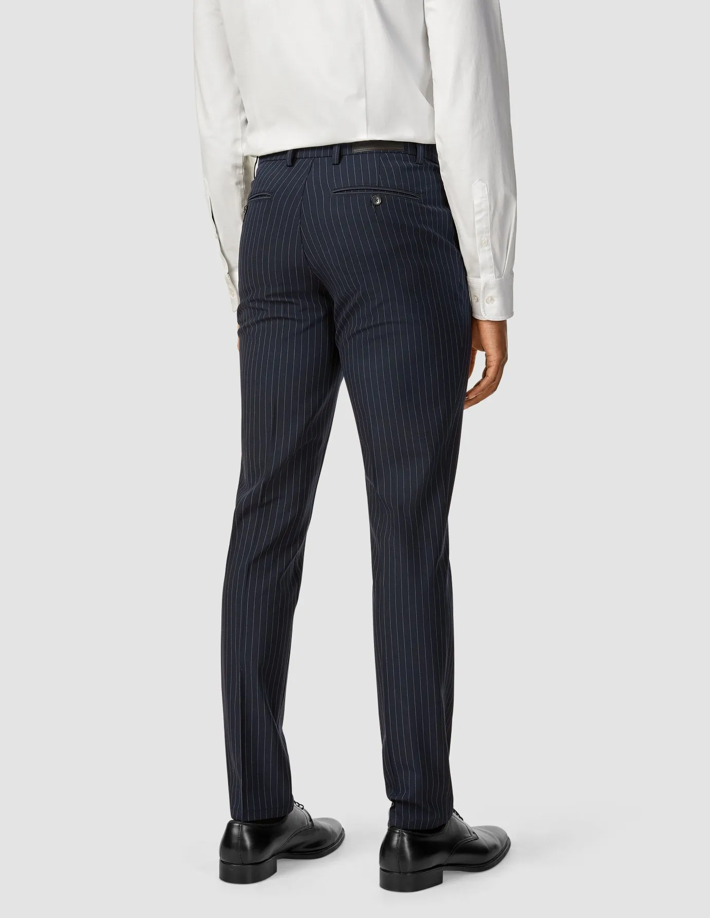 Low Profile Non slip grip Essential Suit Pants Regular Navy Pinstripe