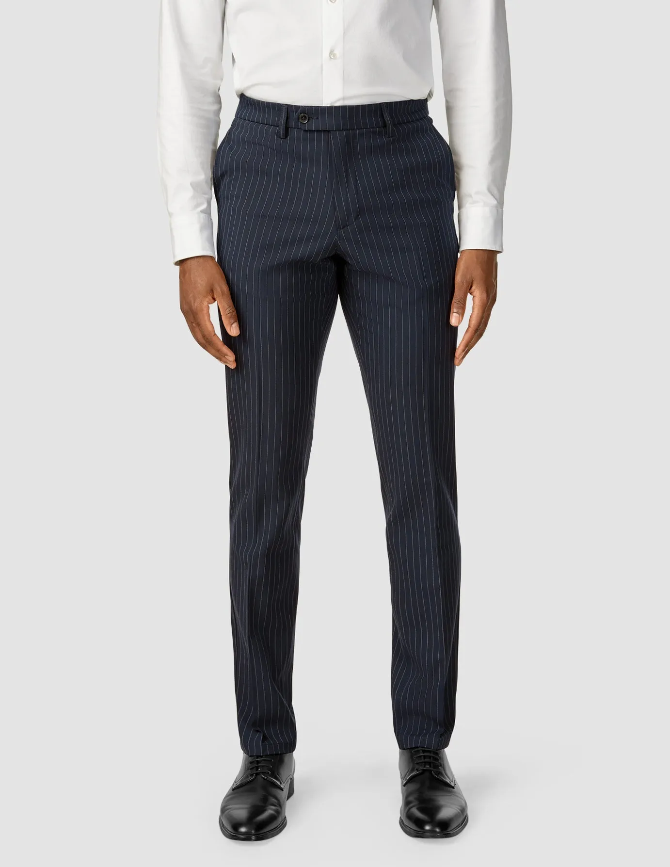 Flexible Fit No Iron Essential Suit Pants Regular Navy Pinstripe