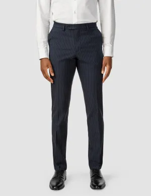 Flexible Fit No Iron Essential Suit Pants Regular Navy Pinstripe
