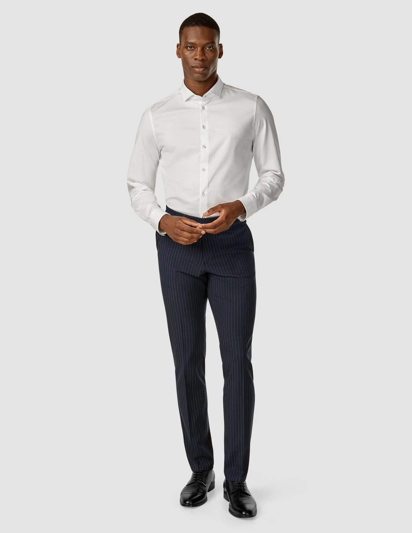 Form Fitting Classic Fit Essential Suit Pants Regular Navy Pinstripe