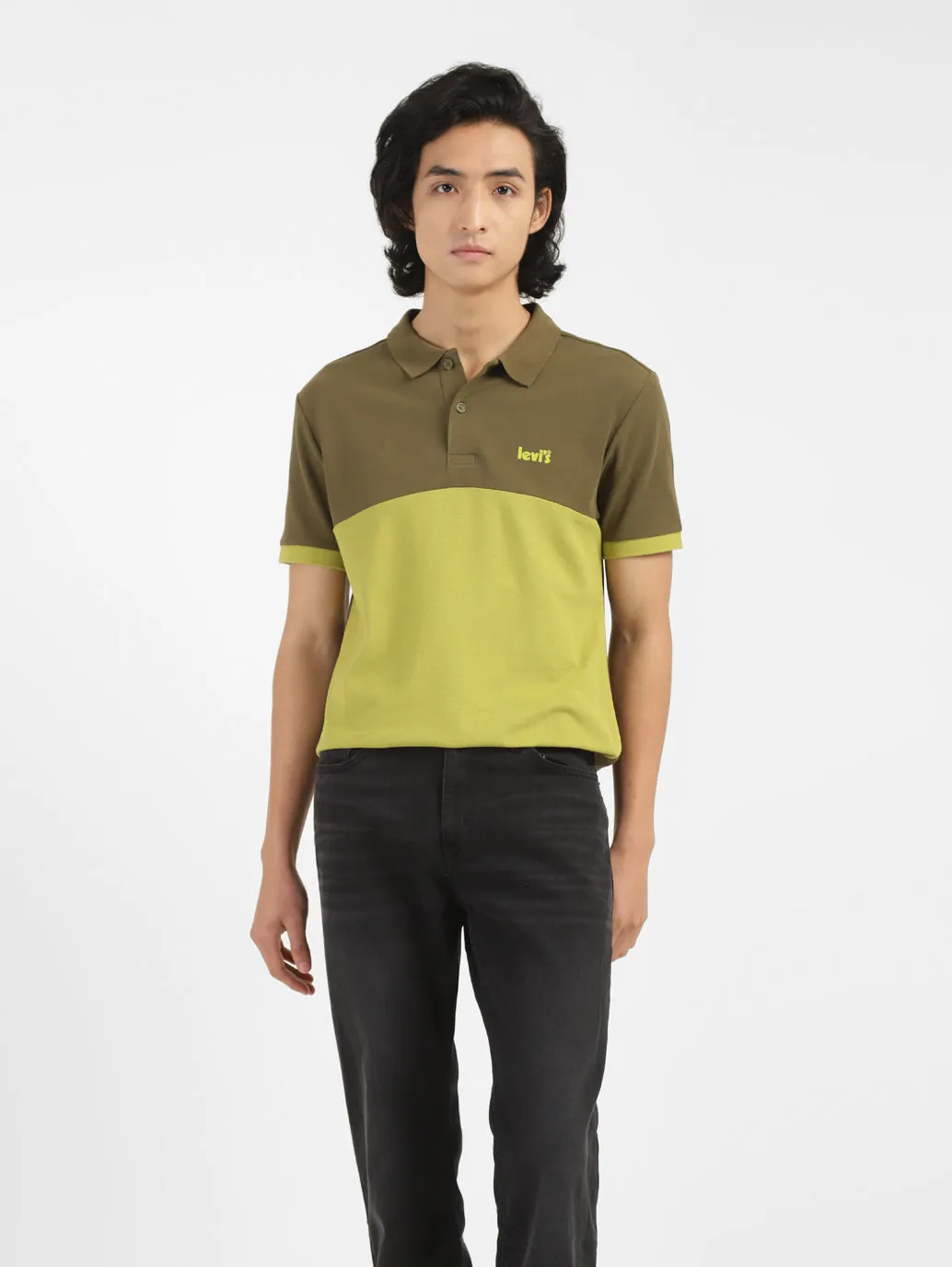 Men's Colorblock Polo T-shirt Summer Vacation Micro Perforated Fabric