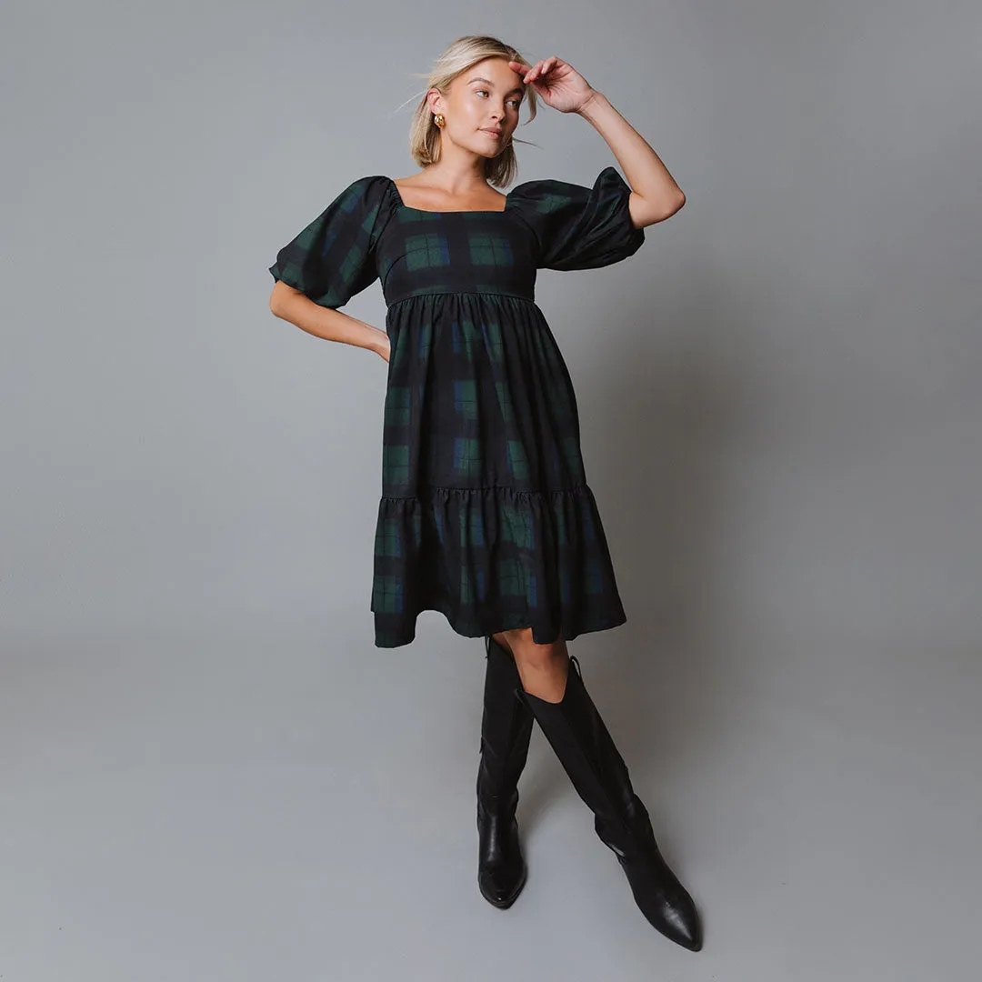 Middleton Dress, Mistletoe Antibacterial Finish Tencel Blend Fabric