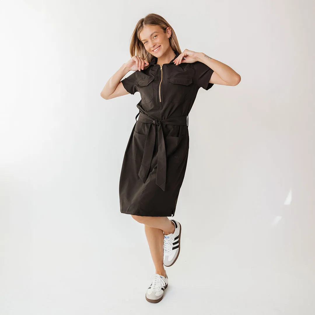 Clean Cut Vineyard Dress, Black