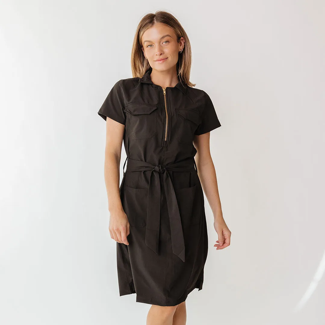 Daily Fit Vineyard Dress, Black