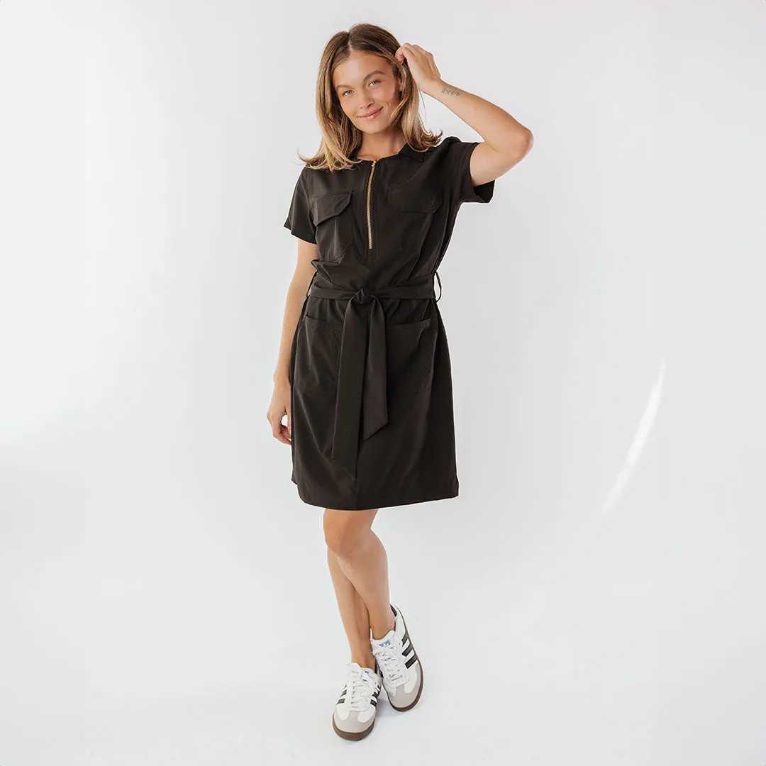 Beach Fit Vineyard Dress, Black