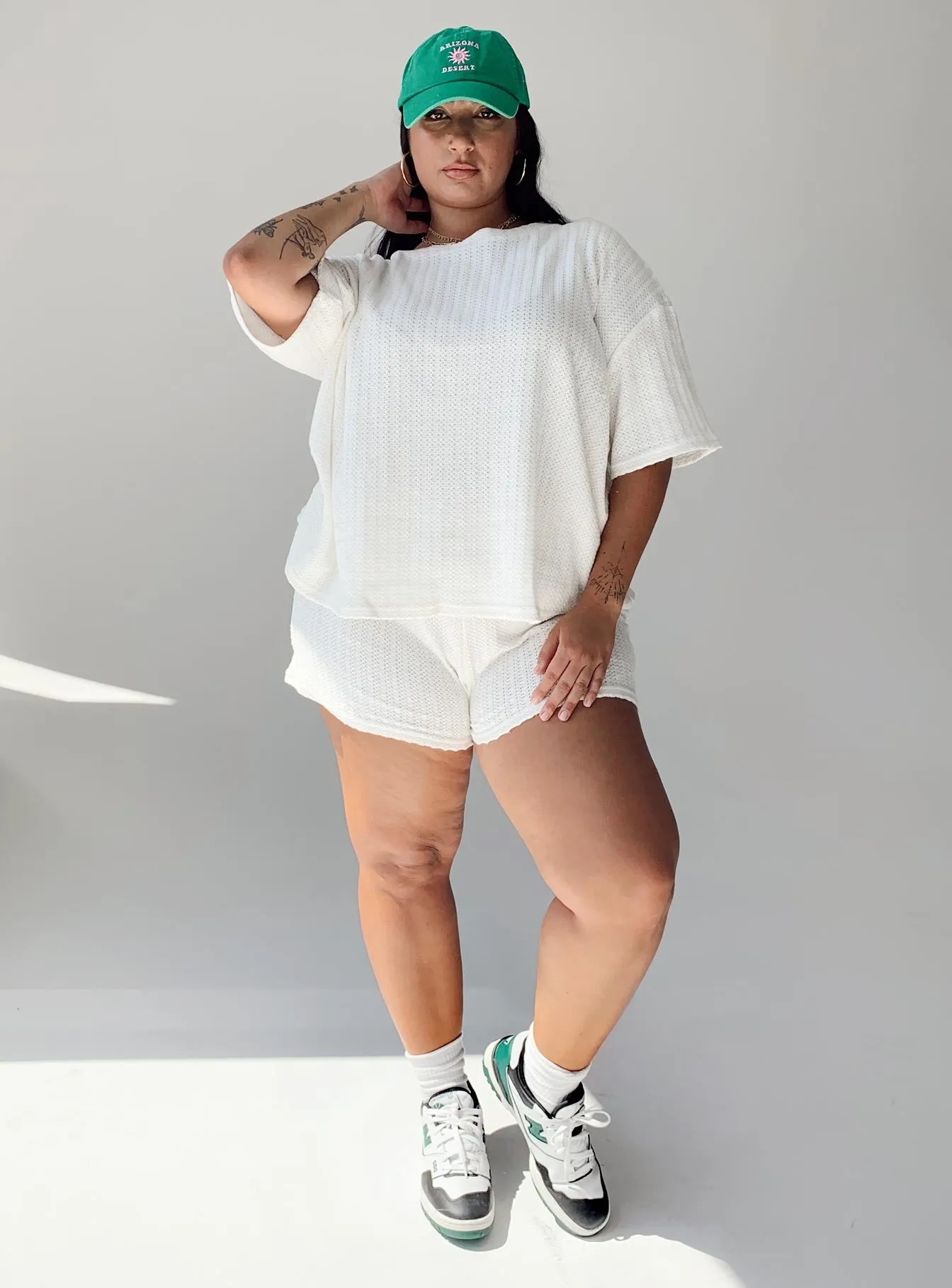 Boho Free Cammie Knit Set White Curve