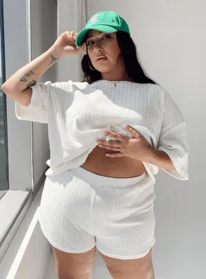 Minimal Mood Smart Wear Cammie Knit Set White Curve