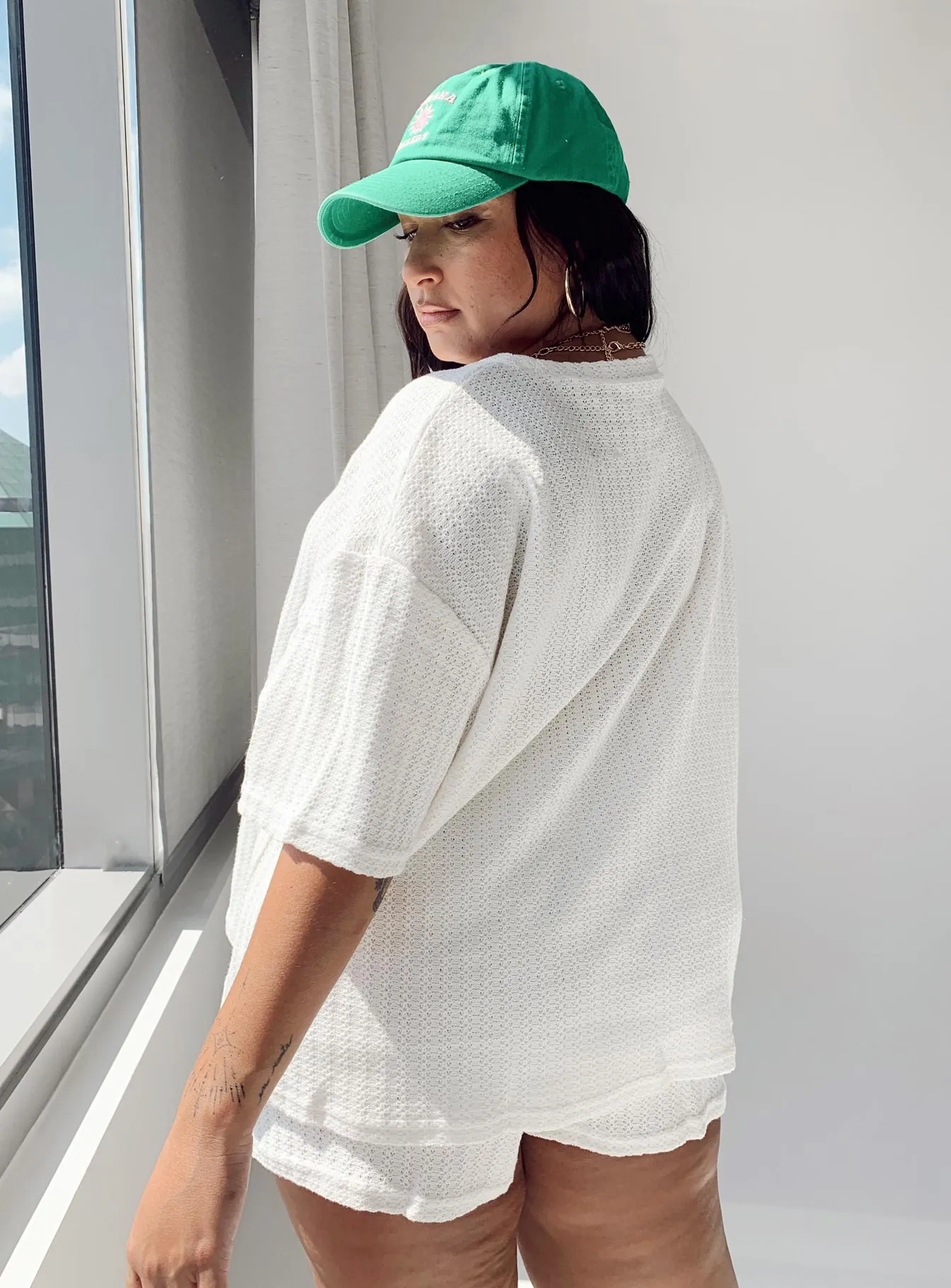 PreShrunk Cotton Cammie Knit Set White Curve