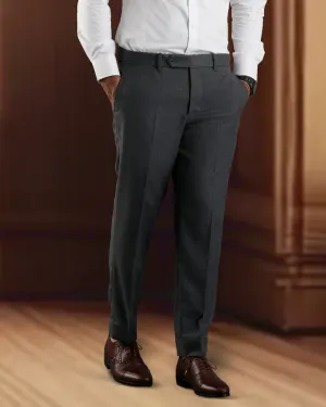 Versatile Layering Dugdale Dark Grey Wool Flannel Dress Pant