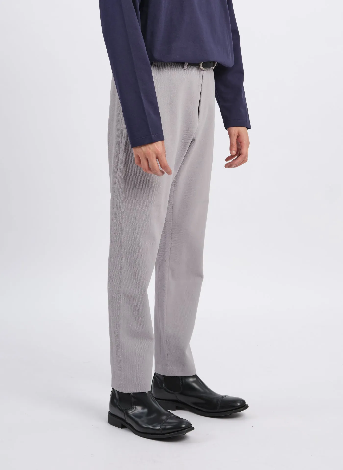 Firm Leather Solotex Garbardine (Work) Ankle Length Tapered Slim Pants [P-07]