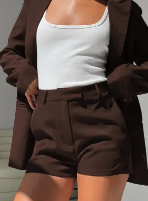 Ellerie Tailored Shorts Chocolate DurableBlend