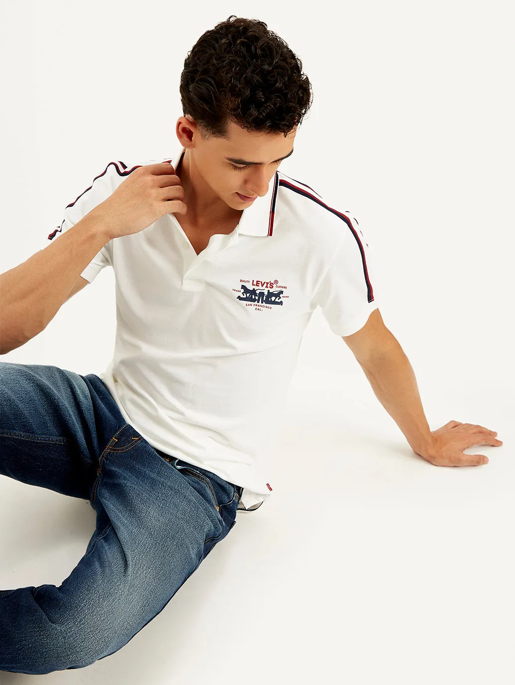 Men's Solid Slim Fit Polo T-shirt Subtle ToneOnTone Stitching Summer Staple