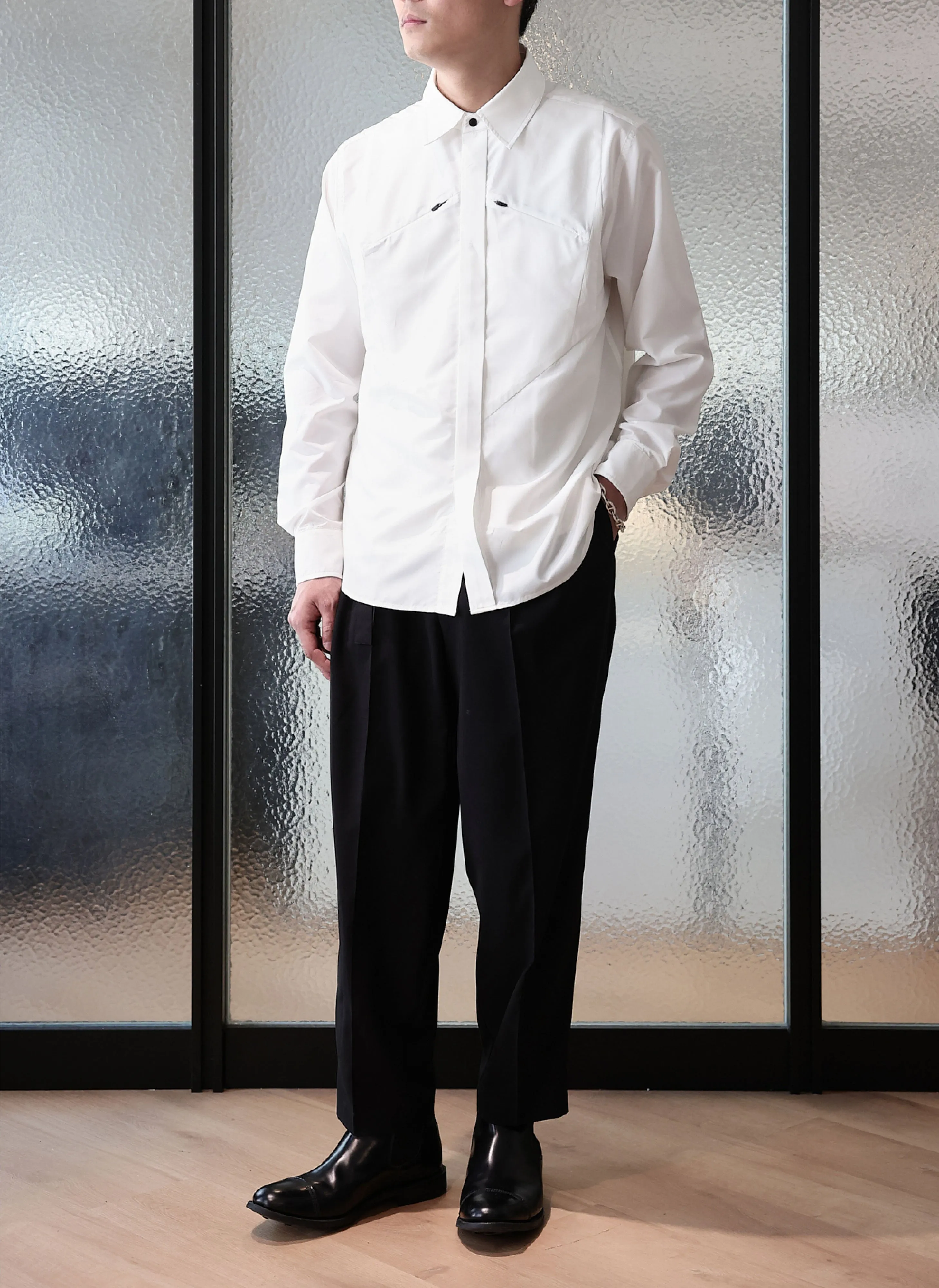 Shine Mood Polyester Wide Tapered Pants (P-12)