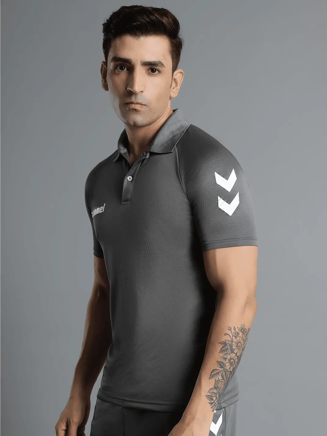 Village Charm Silver Glow Core Functional Polyester Polo T-Shirt