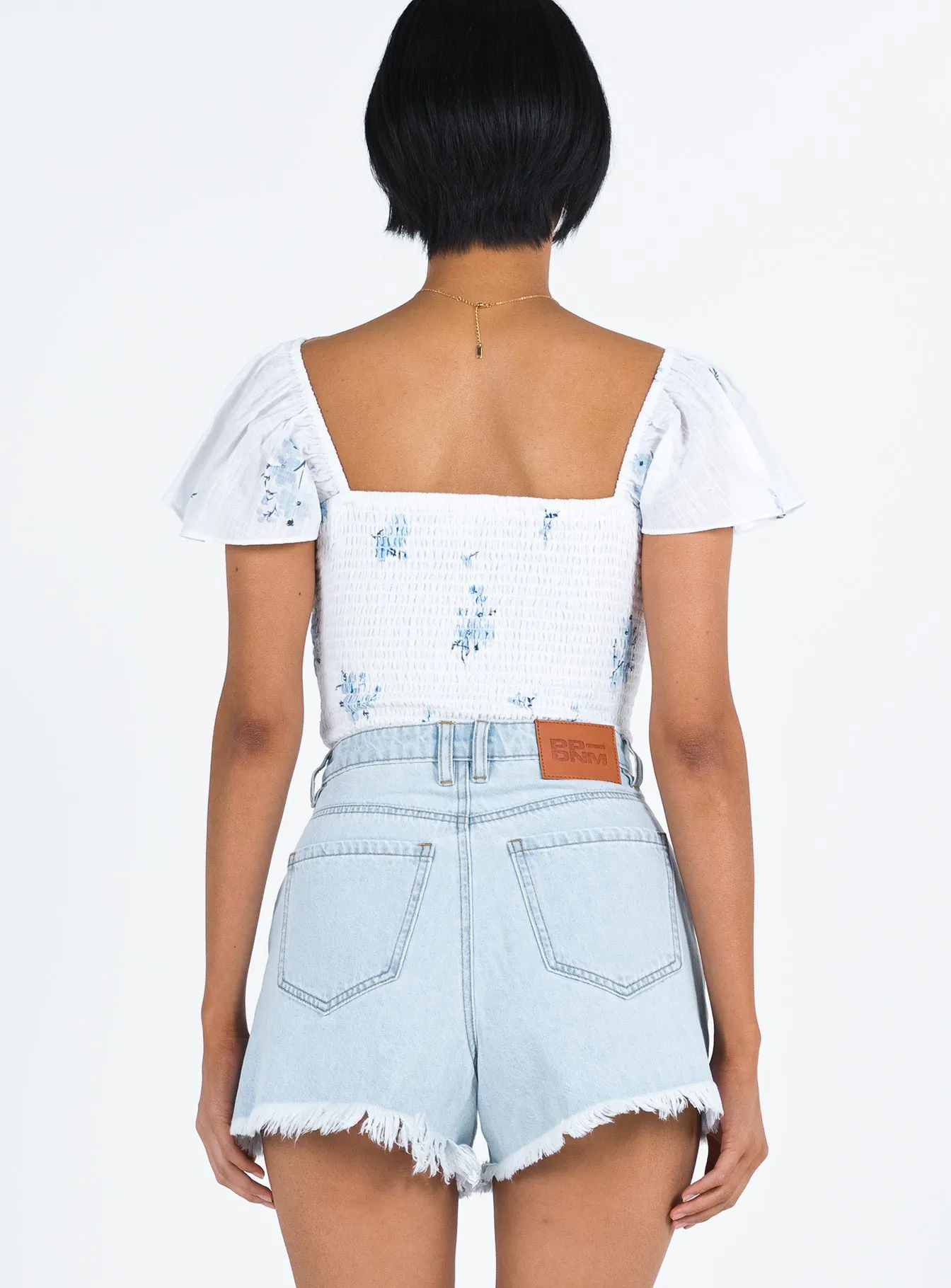 Doughty Shorts Light Wash Denim LayeredConstruction Airtight Zipper