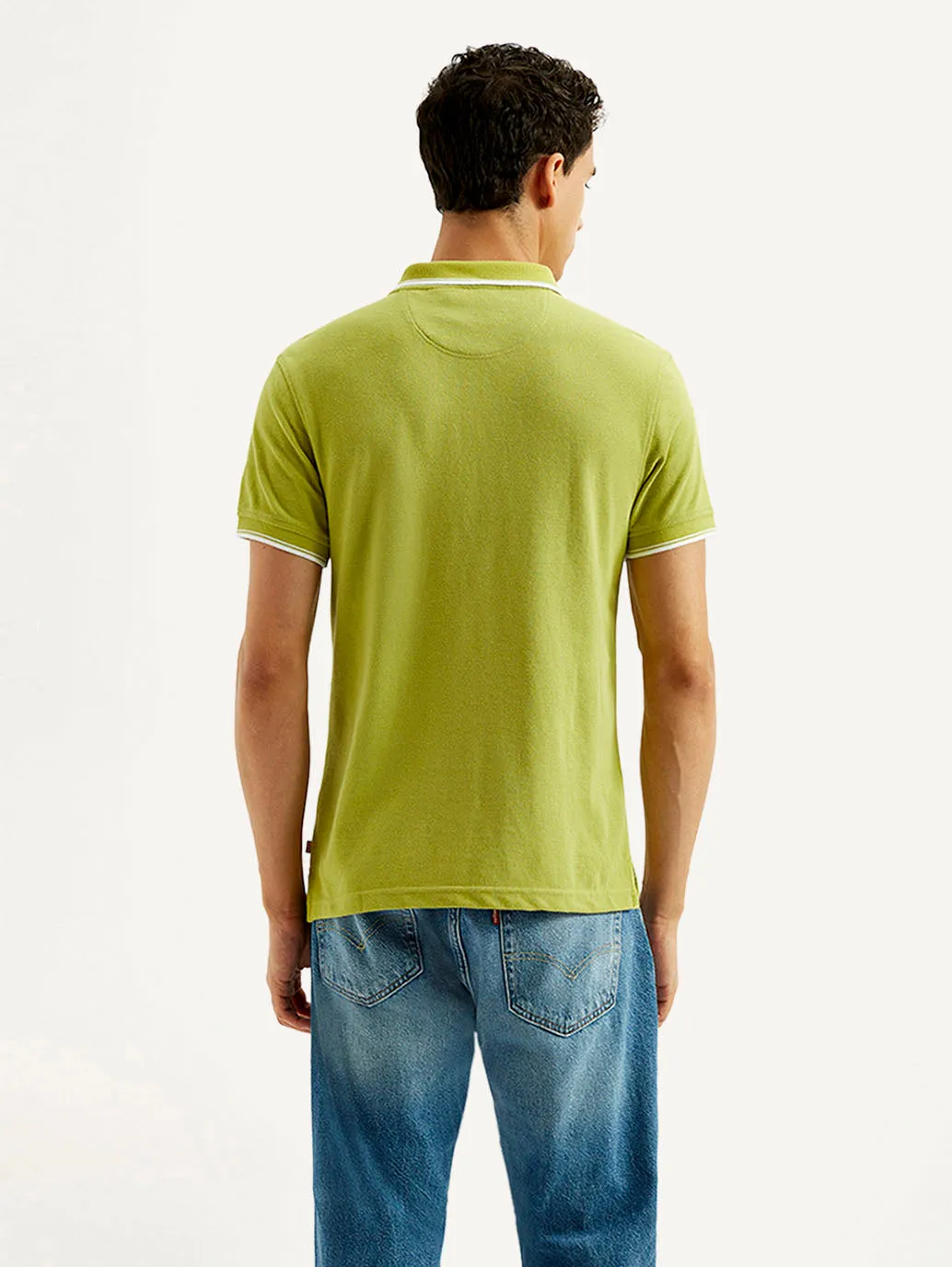 Men's Solid Slim Fit Polo T-shirt Colorfast Construction