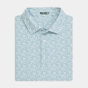 Trendy Casual Street Style Storm Blue Catch and Release Printed Performance Polo
