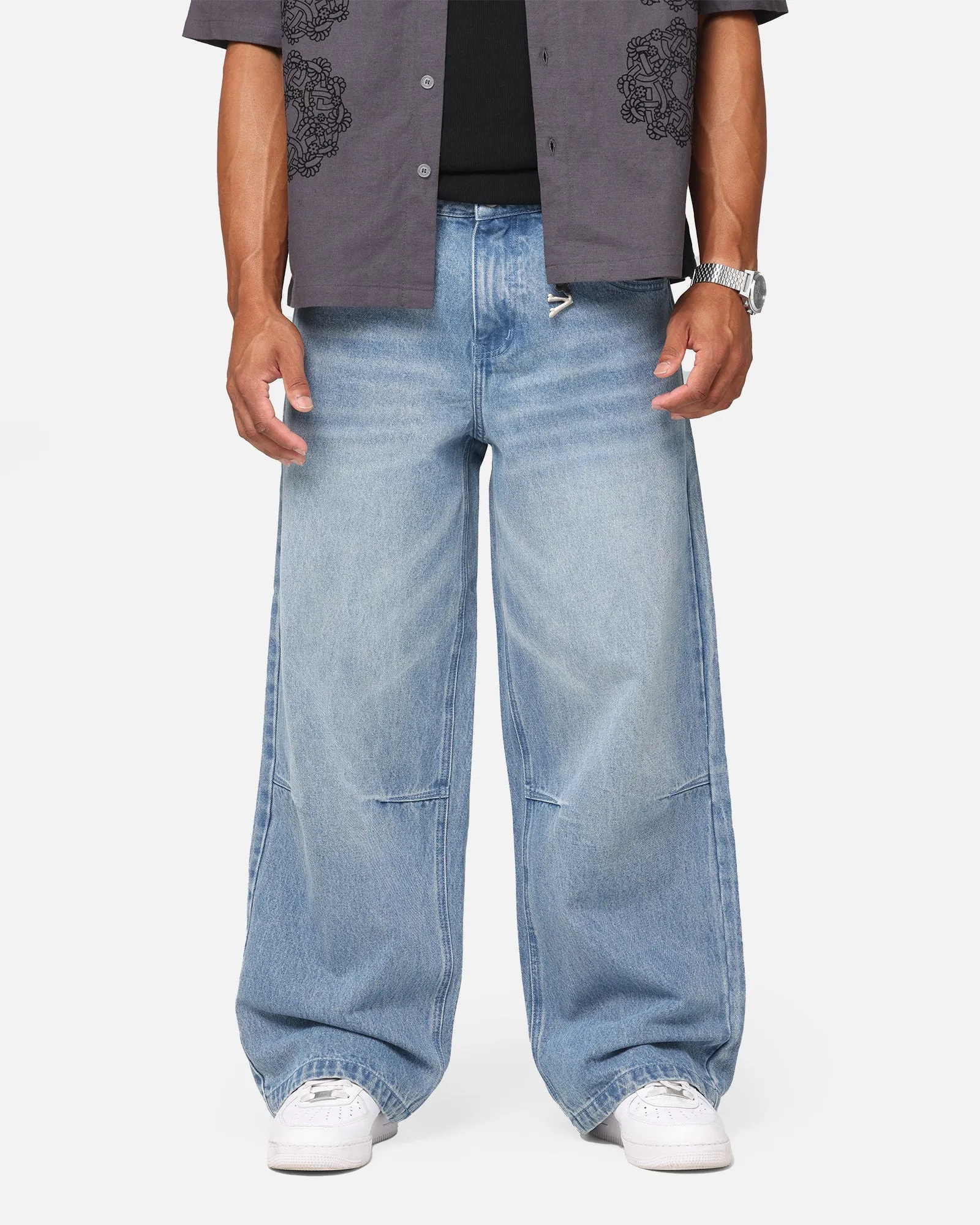 Minimalist Daily Wear Loose Casual Edge Saint Morta Amplus Jeans Medium Blue