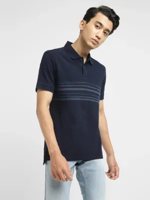 Men's Striped Slim Fit Polo T-shirt Colorfast Dye Process Business casual