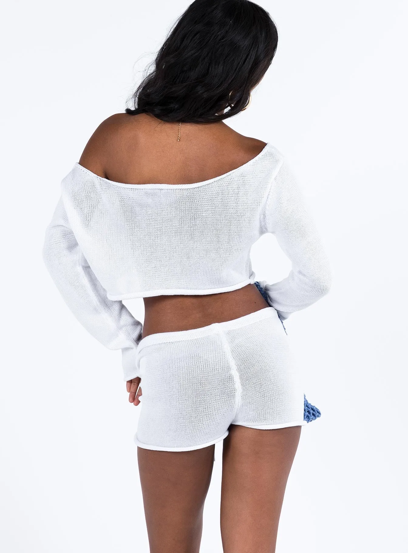 Jora Knit Shorts White Run Glow