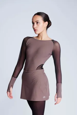 Ignite Dress in Taupe Vibrant Layer Stretch-Recovery
