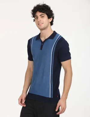 Premium Cotton Thermoregulating Lining Men's Colorblock Slim Fit Polo T-Shirt