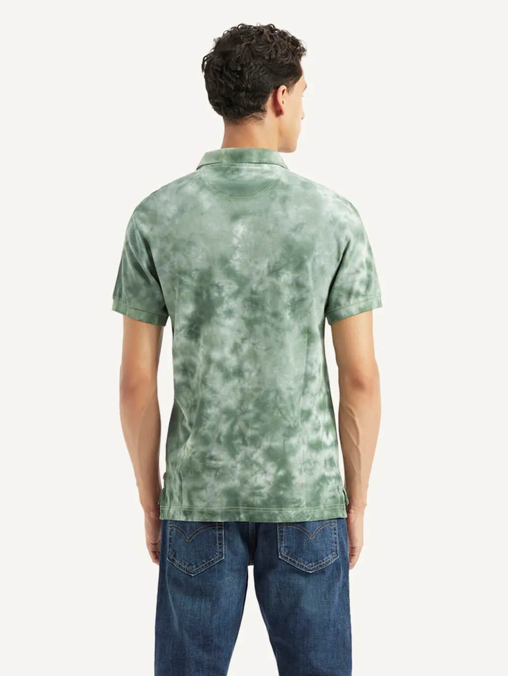 Summer Fashion SnagProof Material Men's Abstract Dyed Slim Fit Polo T-shirt
