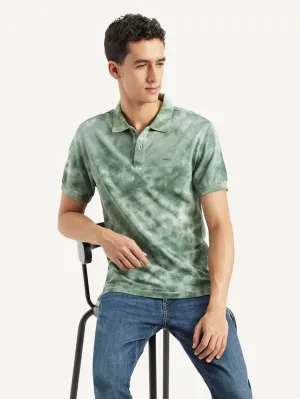Men's Abstract Dyed Slim Fit Polo T-shirt Colorfast Technology Spring Collection
