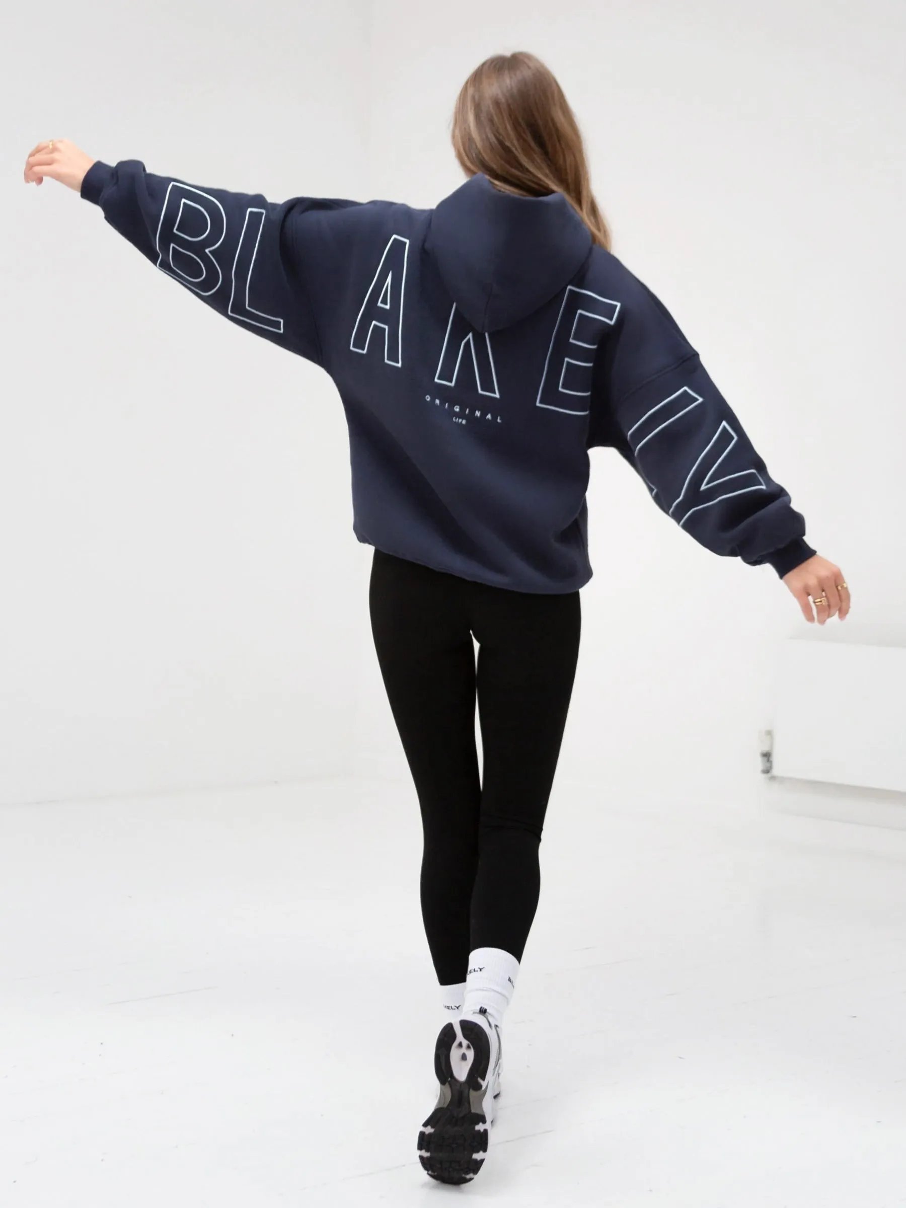Customer Favorite Low Profile Logo Embroidered Isabel Oversized Hoodie - Soft Blue