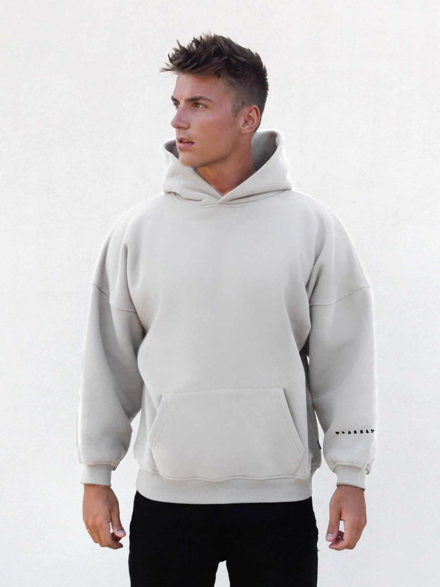 Unique Design Idris Oversized Hoodie - Stone