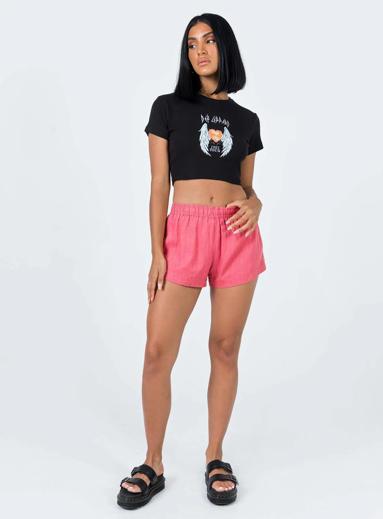 Smooth Edge Binding Beach House Shorts Pink