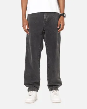 S Double Denim Standard Jeans Faded Black Quick Matchup Abrasion Resistant Surface