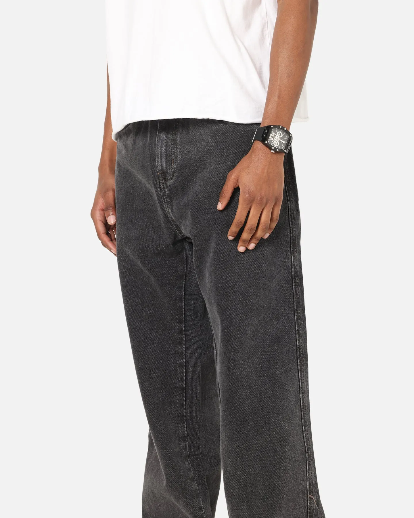 S Double Denim Standard Jeans Faded Black Everyday Party Look Neutral Loose