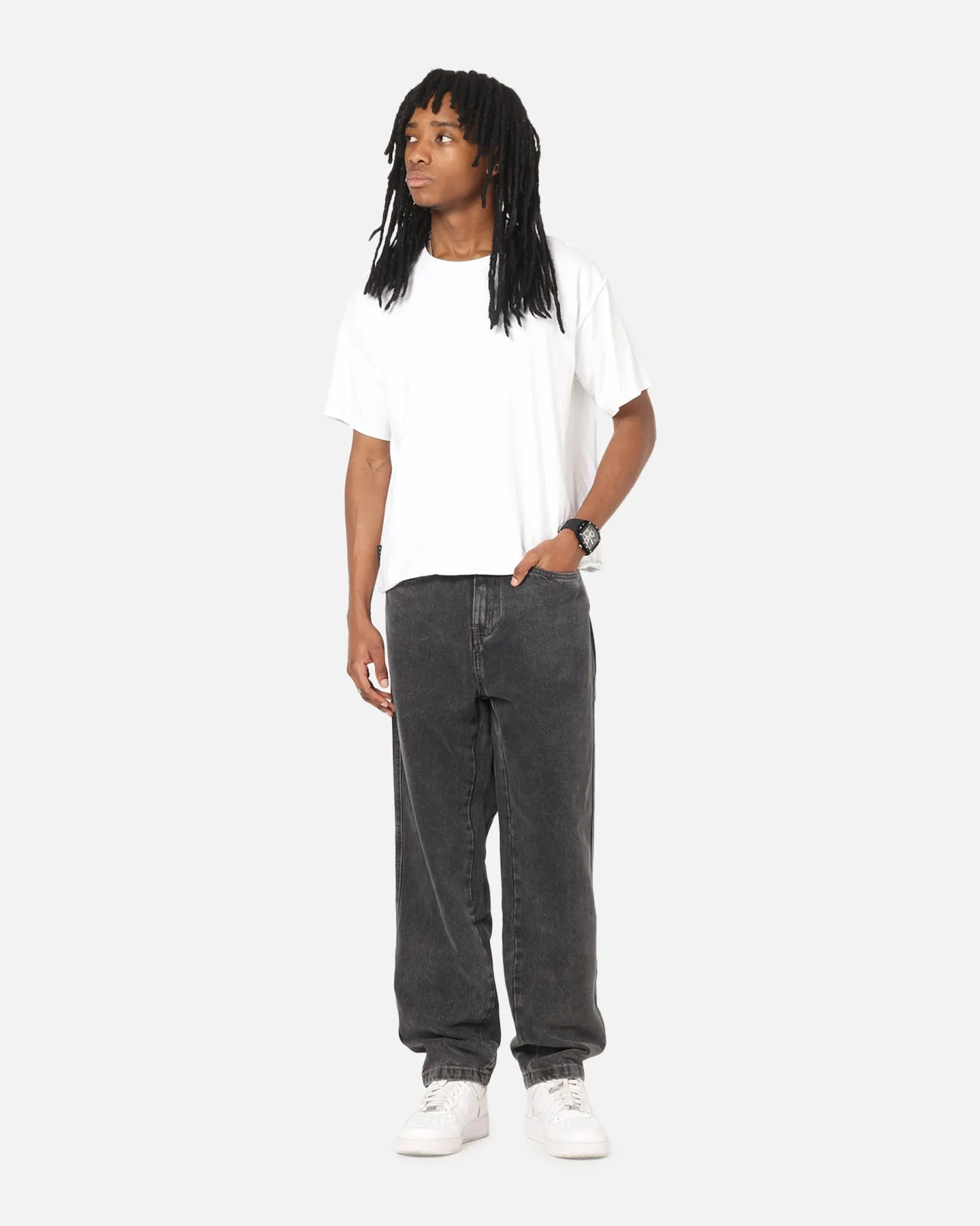 Relaxed Thigh Cut Workwear Ready S Double Denim Standard Jeans Faded Black