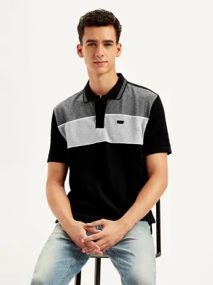 Men's Colorblock Slim Fit Polo T-Shirt Classic Comfort Golf Apparel