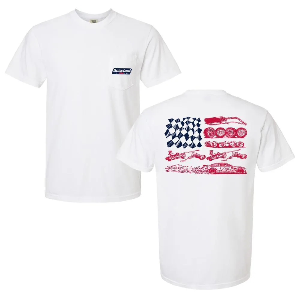 Minimalist purity Barstool Sports Racing Flag Tee