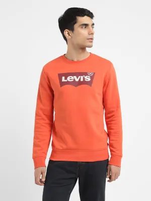 Men's Solid Red Crew Neck Sweatshirt Mainstream fashion