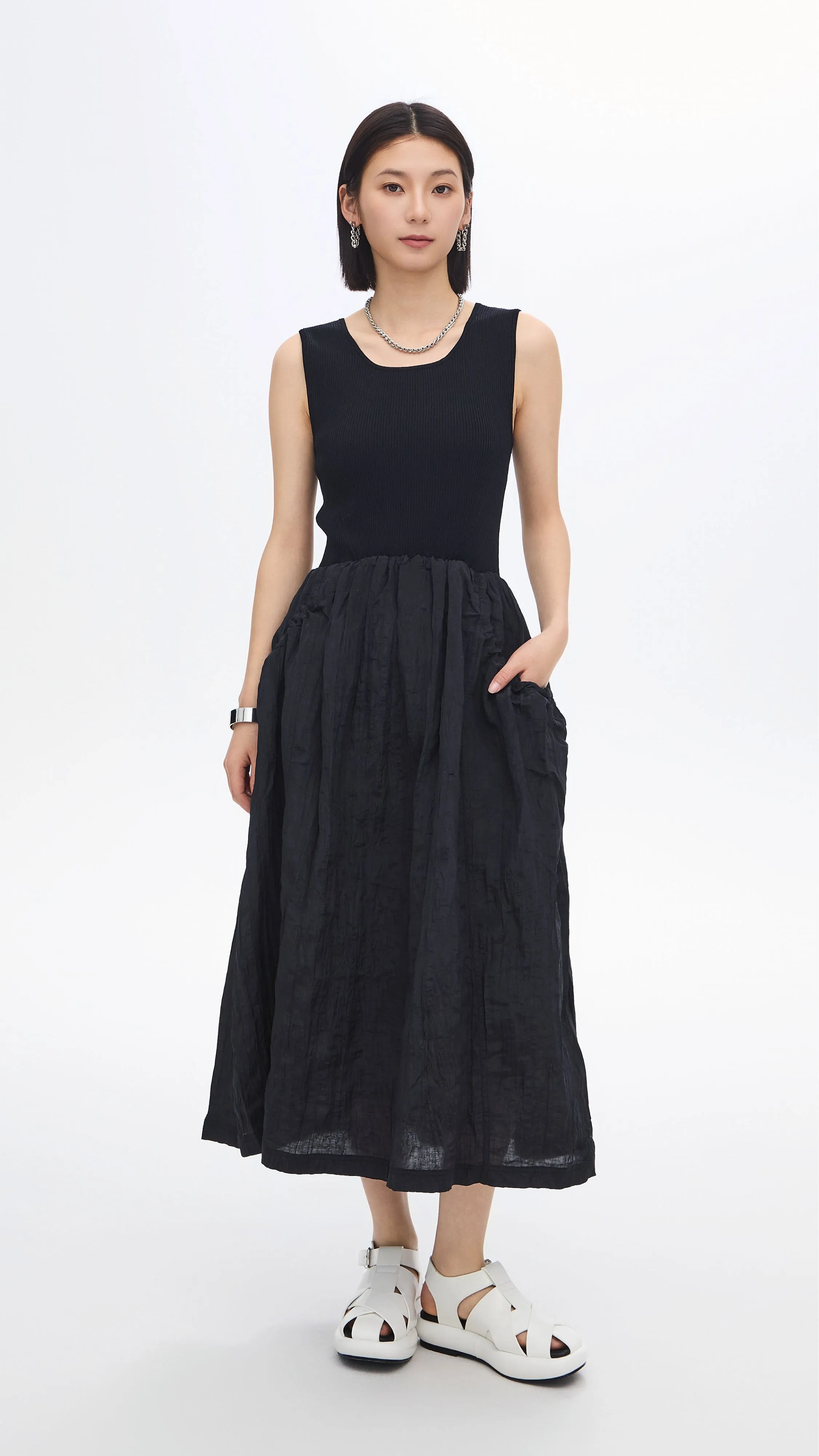 Nylon Patch Knit Dress ShapeRetentionCloth QuickReleaseFastener