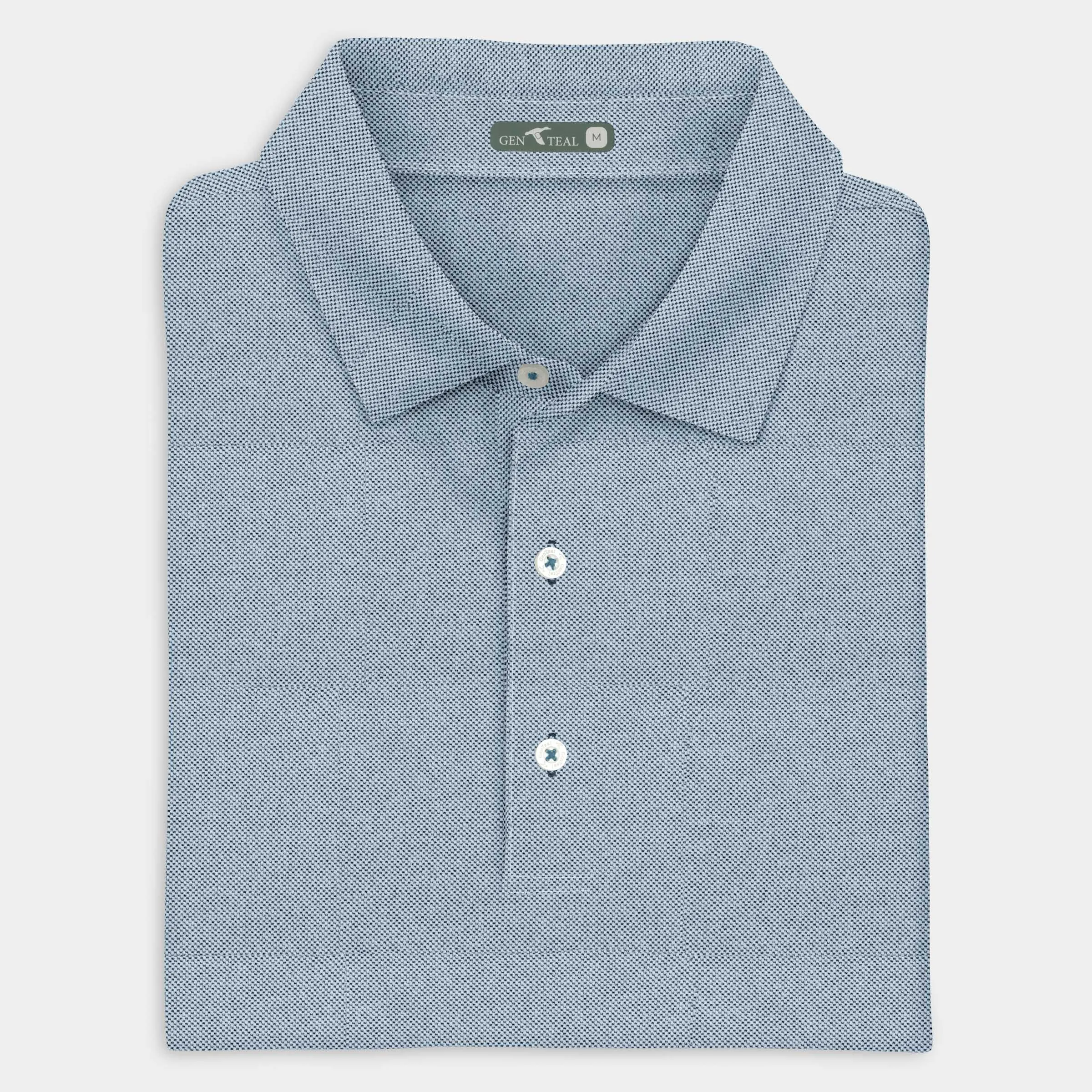 Performance Pique Polo Unstructured Hem Compact Knit Structure