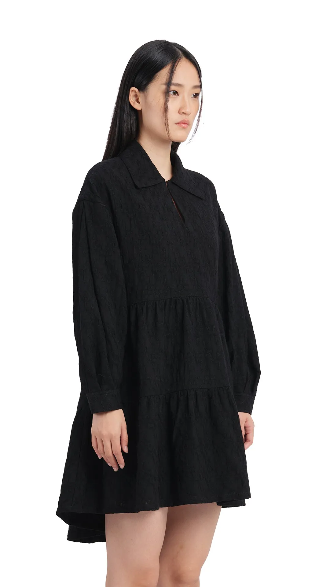 Pleated Sleeves Dress Organic Ease