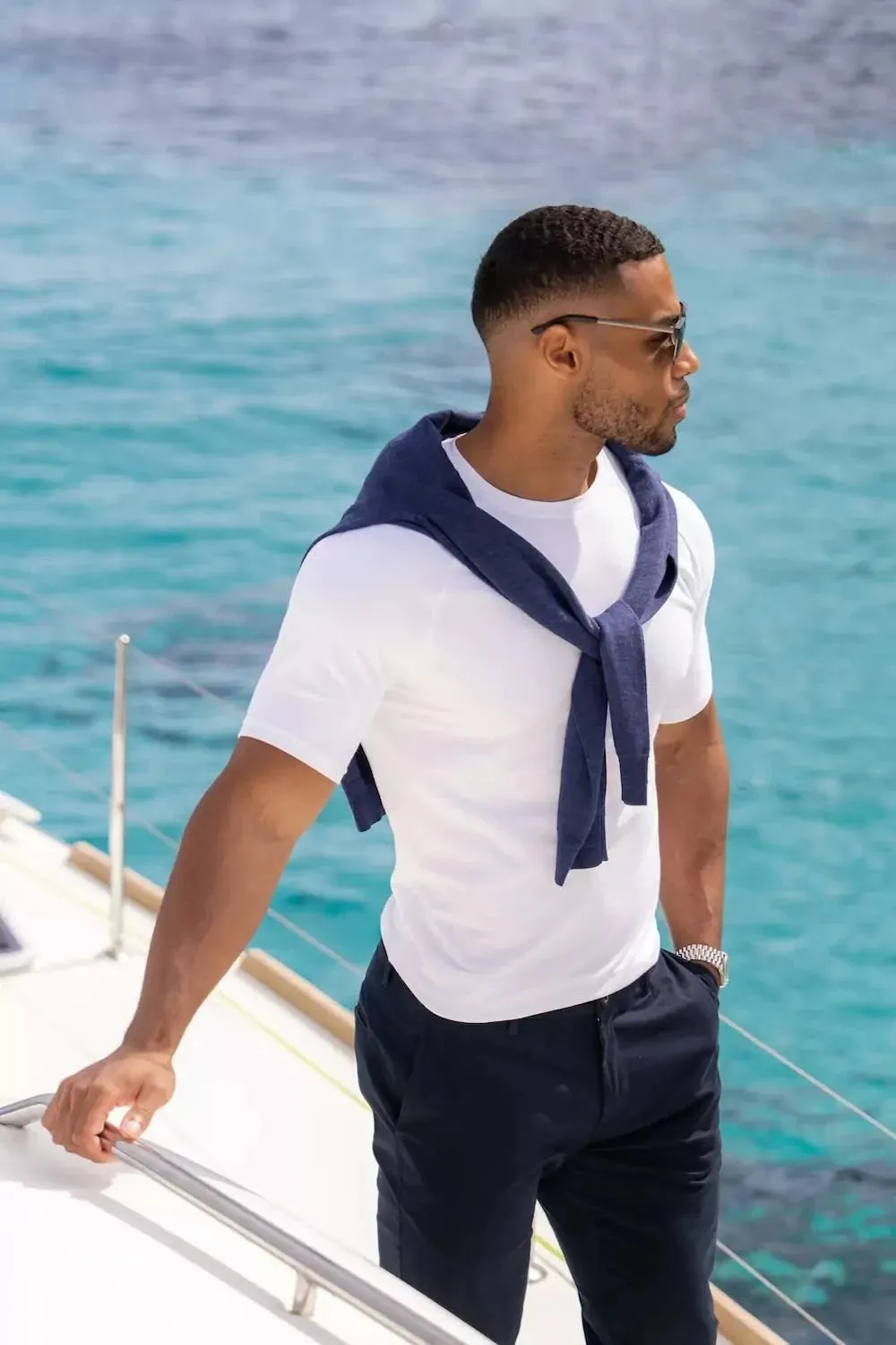Adaptable casual outing Athletic Fit T-Shirt in White