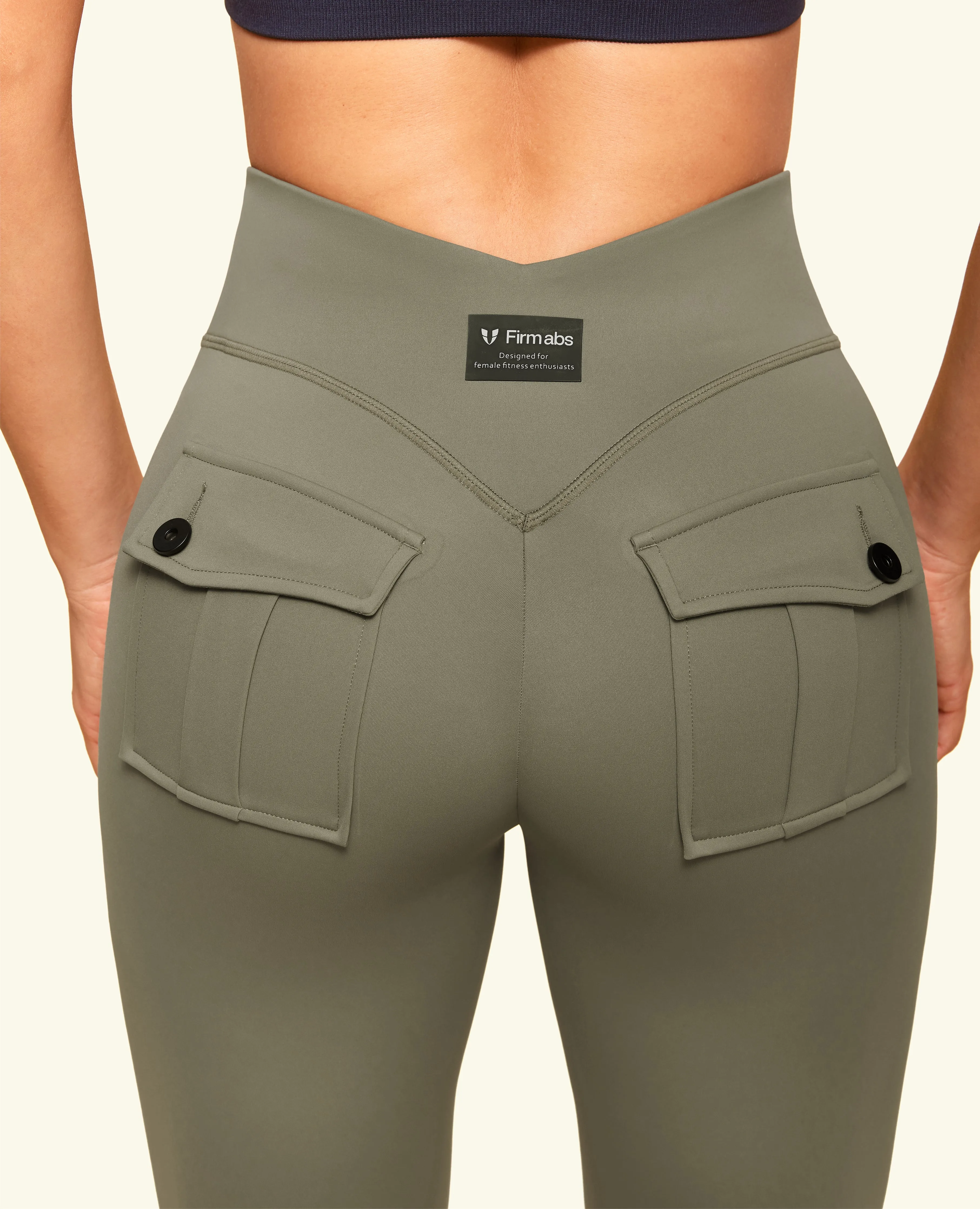 Zip Front Pocket Powerful leggings - Army Green Luxury Choice Weekend Trip