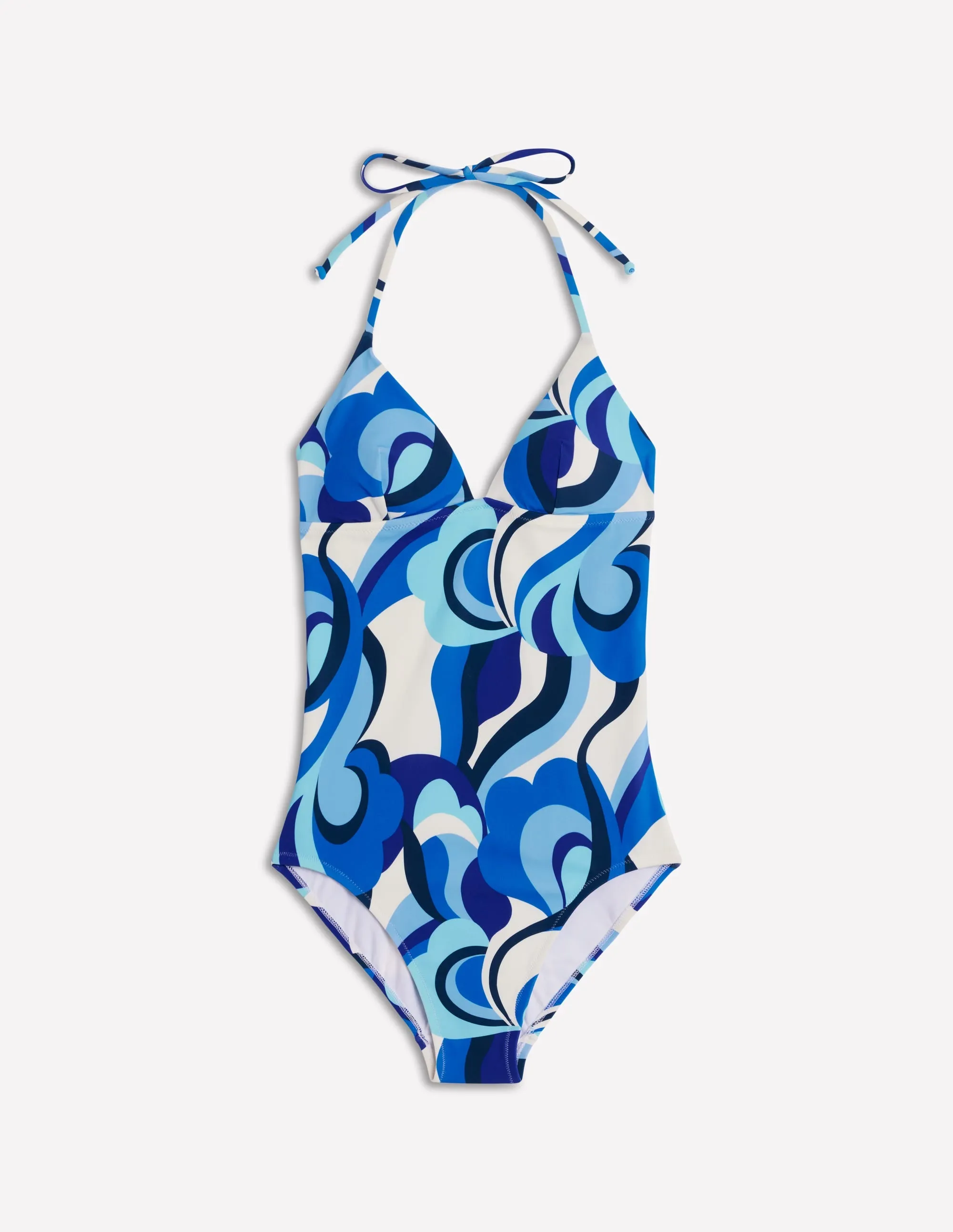 Symi String Swimsuit-Blue, Abstract Swirl Tumble Resistant Fabric