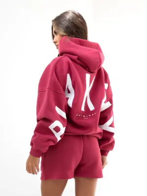 Non Fade Technology Satin Finish Isabel Oversized Hoodie - Deep Pink