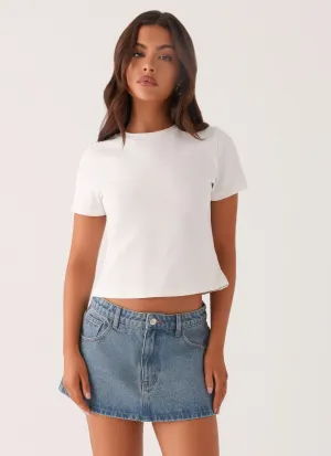 Signature-Style Carrie Denim Mini Skirt - Washed Indigo