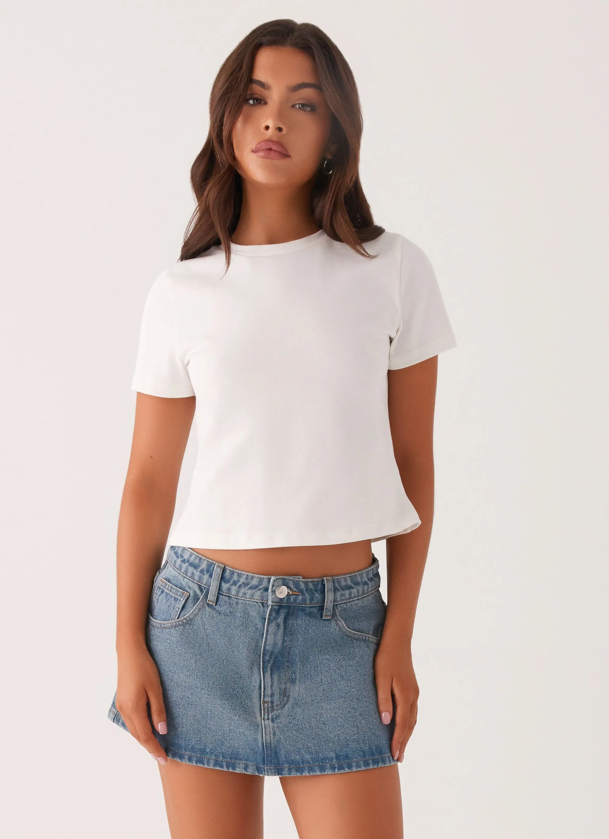 Signature-Style Carrie Denim Mini Skirt - Washed Indigo