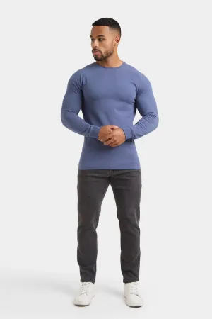 AllSeasonWear Athletic Fit Long Sleeve T-Shirt in Stone Blue